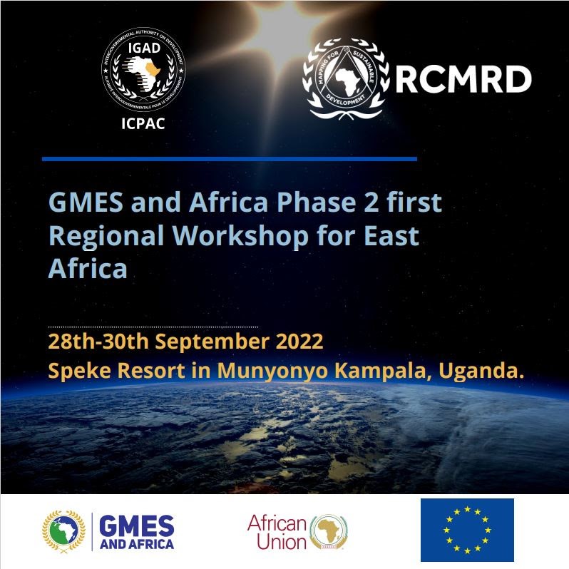 The first East African Regional Workshop targeting 14 Eastern Africa countries under the GMES & Africa Phase 2 will be held in Kampala, Uganda